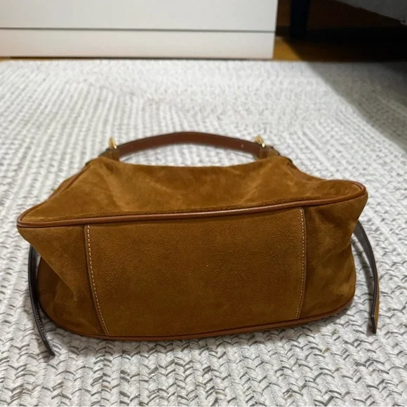 Staud Pine Leather Hobo Bag in Tan Suede - Picture 14 of 16